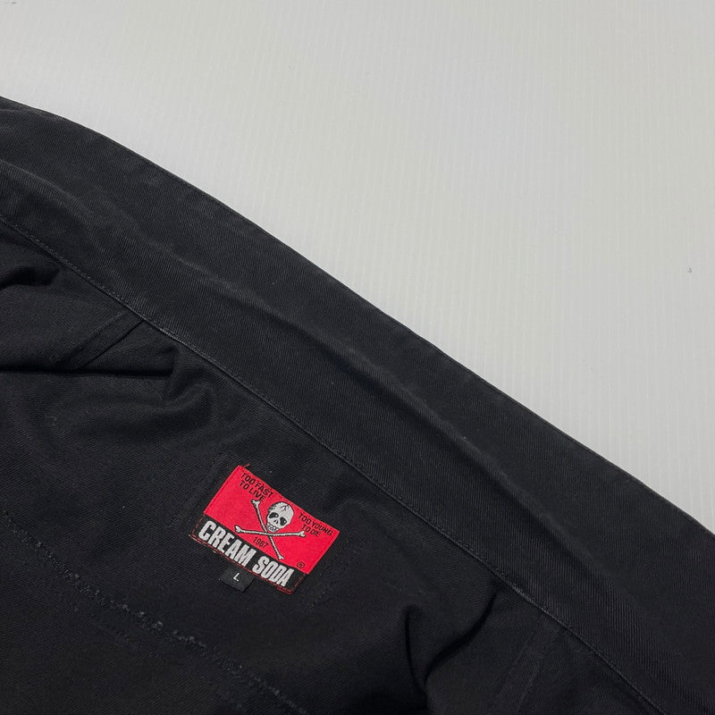 【中古品】【メンズ】 CREAM SODA クリーム ソーダ SCULLBUTTONBLACK DENIM JACKET スカルボタンブラック デニム ジャケット アウター 145-260710-sa-09-tei サイズ：L カラー：ブラック 万代Net店