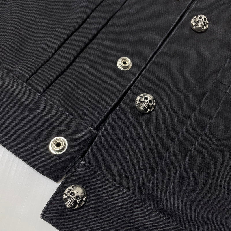 【中古品】【メンズ】 CREAM SODA クリーム ソーダ SCULLBUTTONBLACK DENIM JACKET スカルボタンブラック デニム ジャケット アウター 145-260710-sa-09-tei サイズ：L カラー：ブラック 万代Net店