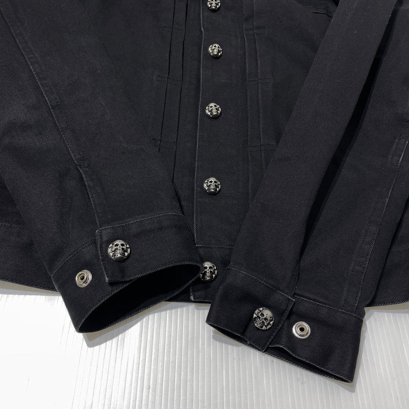 【中古品】【メンズ】 CREAM SODA クリーム ソーダ SCULLBUTTONBLACK DENIM JACKET スカルボタンブラック デニム ジャケット アウター 145-260710-sa-09-tei サイズ：L カラー：ブラック 万代Net店