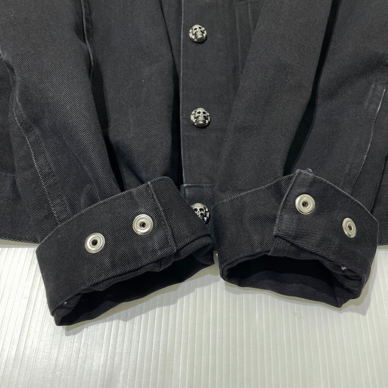 【中古品】【メンズ】 CREAM SODA クリーム ソーダ SCULLBUTTONBLACK DENIM JACKET スカルボタンブラック デニム ジャケット アウター 145-260710-sa-09-tei サイズ：L カラー：ブラック 万代Net店