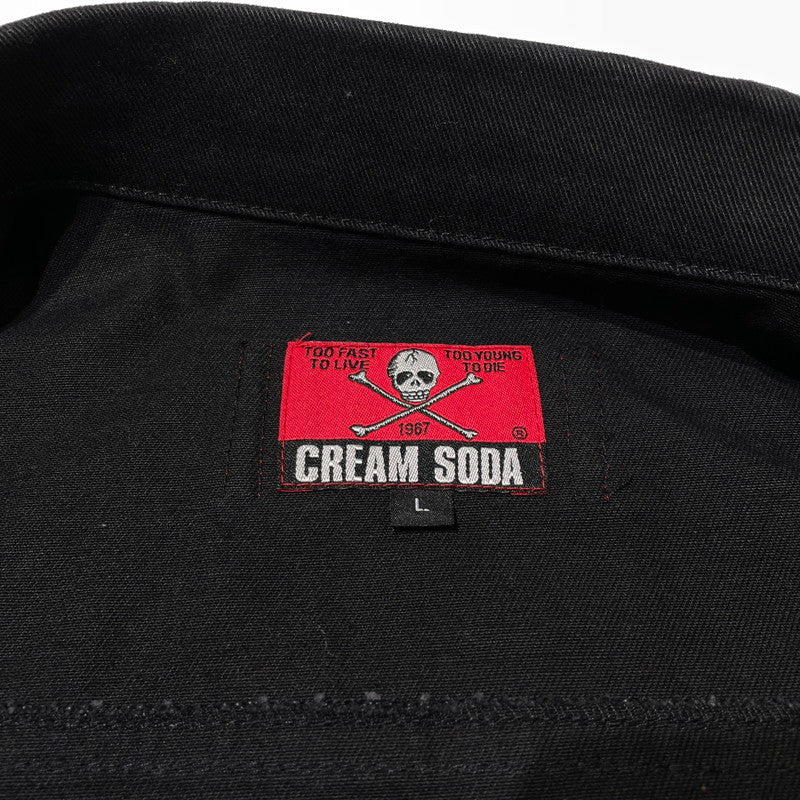 【中古品】【メンズ】 CREAM SODA クリーム ソーダ SCULLBUTTONBLACK DENIM JACKET スカルボタンブラック デニム ジャケット アウター 145-260710-sa-09-tei サイズ：L カラー：ブラック 万代Net店