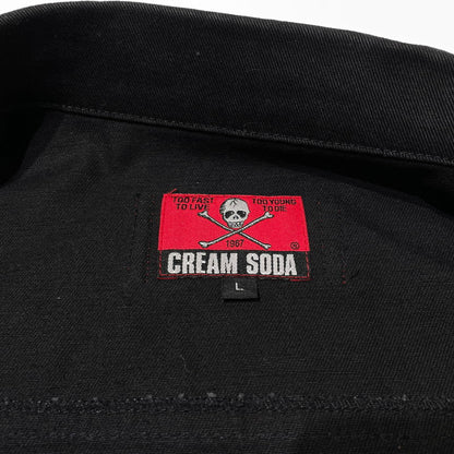 【中古品】【メンズ】 CREAM SODA クリーム ソーダ SCULLBUTTONBLACK DENIM JACKET スカルボタンブラック デニム ジャケット アウター 145-260710-sa-09-tei サイズ：L カラー：ブラック 万代Net店