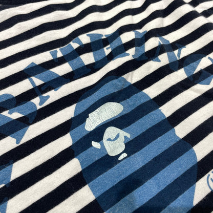 【中古品】【メンズ】 A BATHING APE ア ベイジング エイプ CREWNECK L/S TEE クルーネック ロングスリーブ Tシャツ 長袖 トップス 142-260710-sa-10-tei サイズ：2XL カラー：ボーダー 万代Net店