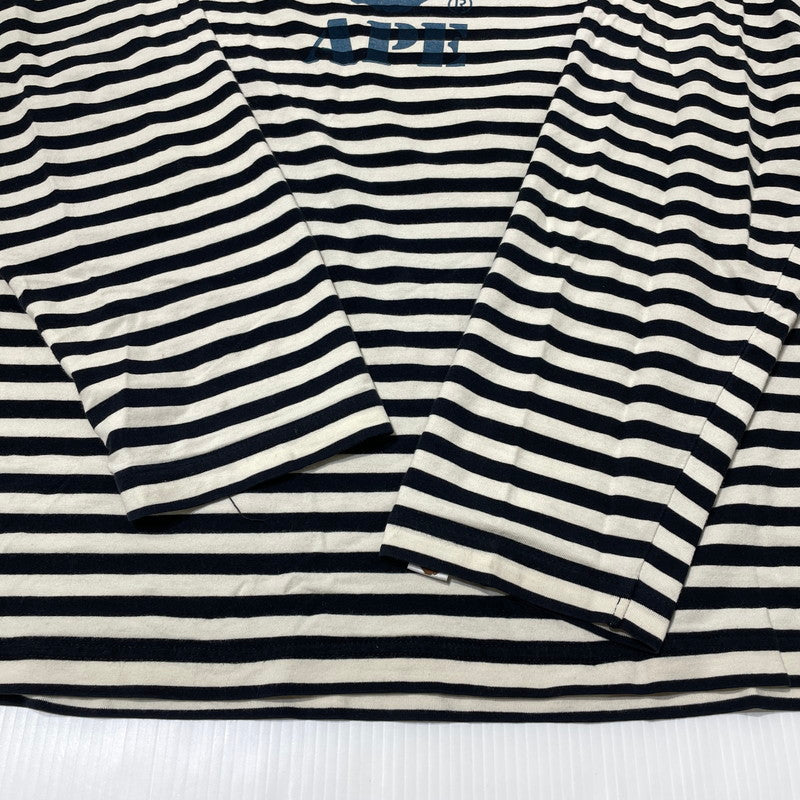 【中古品】【メンズ】 A BATHING APE ア ベイジング エイプ CREWNECK L/S TEE クルーネック ロングスリーブ Tシャツ 長袖 トップス 142-260710-sa-10-tei サイズ：2XL カラー：ボーダー 万代Net店