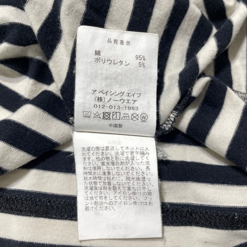 【中古品】【メンズ】 A BATHING APE ア ベイジング エイプ CREWNECK L/S TEE クルーネック ロングスリーブ Tシャツ 長袖 トップス 142-260710-sa-10-tei サイズ：2XL カラー：ボーダー 万代Net店