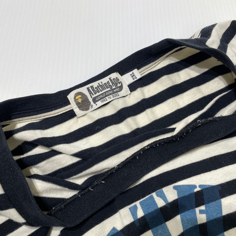 【中古品】【メンズ】 A BATHING APE ア ベイジング エイプ CREWNECK L/S TEE クルーネック ロングスリーブ Tシャツ 長袖 トップス 142-260710-sa-10-tei サイズ：2XL カラー：ボーダー 万代Net店