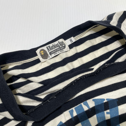 【中古品】【メンズ】 A BATHING APE ア ベイジング エイプ CREWNECK L/S TEE クルーネック ロングスリーブ Tシャツ 長袖 トップス 142-260710-sa-10-tei サイズ：2XL カラー：ボーダー 万代Net店