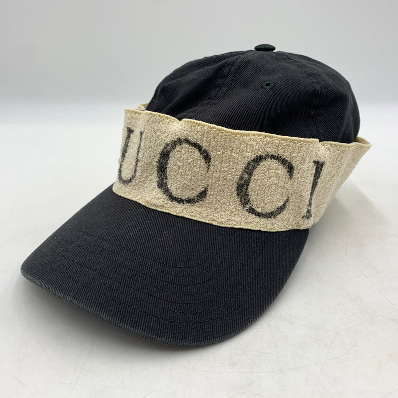 【中古品】【メンズ/レディース】 GUCCI グッチ ヘアバンド ベースボールキャップ 帽子 183-260710-ko-01-tei サイズ：L カラー：ブラック 万代Net店
