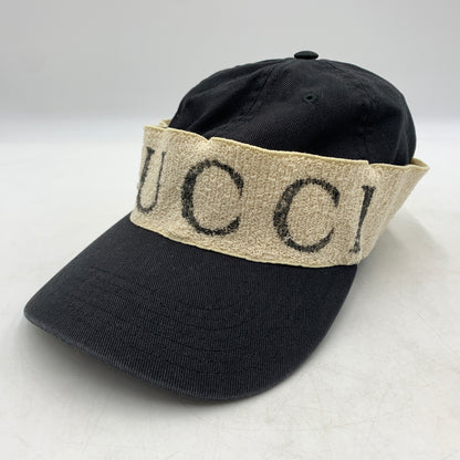 【中古品】【メンズ/レディース】 GUCCI グッチ ヘアバンド ベースボールキャップ 帽子 183-260710-ko-01-tei サイズ：L カラー：ブラック 万代Net店