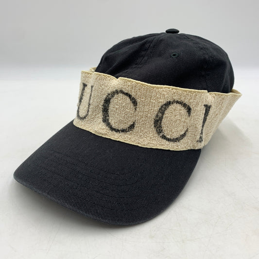 【中古品】【メンズ/レディース】 GUCCI グッチ ヘアバンド ベースボールキャップ 帽子 183-260710-ko-01-tei サイズ：L カラー：ブラック 万代Net店