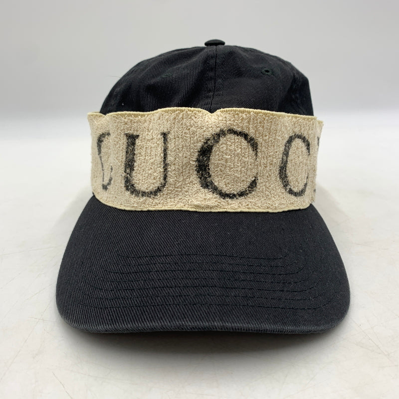 【中古品】【メンズ/レディース】 GUCCI グッチ ヘアバンド ベースボールキャップ 帽子 183-260710-ko-01-tei サイズ：L カラー：ブラック 万代Net店
