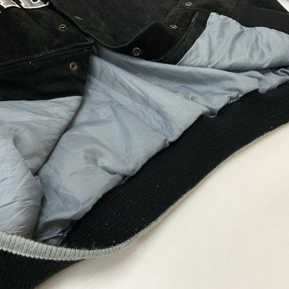 【現状渡し品】【メンズ】 NFL エヌエフエル RAIDERS SUEDE LEATHER STADIUM JACKET ライダース スウェードレザー スタジャン アウター 145-260710-sa-16-tei サイズ：XXL カラー：ブラック 万代Net店