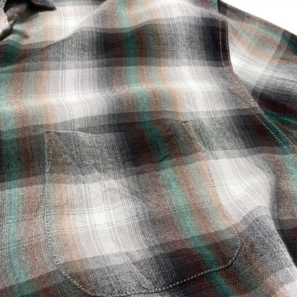 【現状渡し品】【メンズ】 PENNY'S TOWNCRAFT ペニーズ タウンクラフト 60’s RAYON CHECK SHIRT 60年代 レーヨン チェック シャツ 長袖 トップス 復刻 145-260807-sa-16-tei サイズ：L カラー：グレー 万代Net店