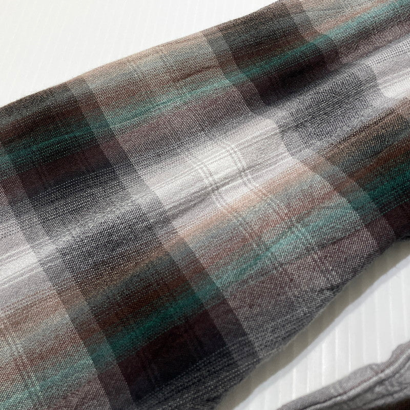 【現状渡し品】【メンズ】 PENNY'S TOWNCRAFT ペニーズ タウンクラフト 60’s RAYON CHECK SHIRT 60年代 レーヨン チェック シャツ 長袖 トップス 復刻 145-260807-sa-16-tei サイズ：L カラー：グレー 万代Net店