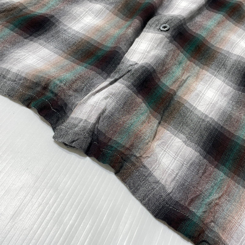 【現状渡し品】【メンズ】 PENNY'S TOWNCRAFT ペニーズ タウンクラフト 60’s RAYON CHECK SHIRT 60年代 レーヨン チェック シャツ 長袖 トップス 復刻 145-260807-sa-16-tei サイズ：L カラー：グレー 万代Net店