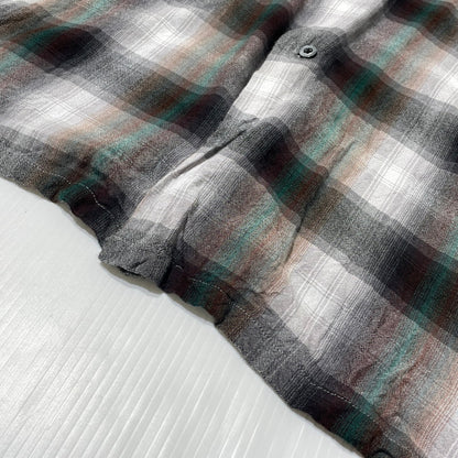 【現状渡し品】【メンズ】 PENNY'S TOWNCRAFT ペニーズ タウンクラフト 60’s RAYON CHECK SHIRT 60年代 レーヨン チェック シャツ 長袖 トップス 復刻 145-260807-sa-16-tei サイズ：L カラー：グレー 万代Net店