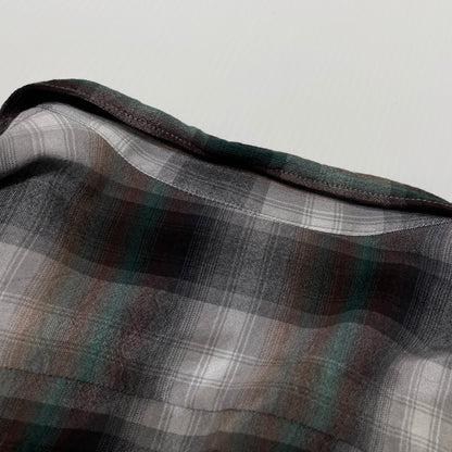 【現状渡し品】【メンズ】 PENNY'S TOWNCRAFT ペニーズ タウンクラフト 60’s RAYON CHECK SHIRT 60年代 レーヨン チェック シャツ 長袖 トップス 復刻 145-260807-sa-16-tei サイズ：L カラー：グレー 万代Net店