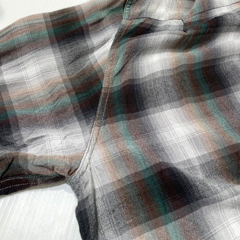 【現状渡し品】【メンズ】 PENNY'S TOWNCRAFT ペニーズ タウンクラフト 60’s RAYON CHECK SHIRT 60年代 レーヨン チェック シャツ 長袖 トップス 復刻 145-260807-sa-16-tei サイズ：L カラー：グレー 万代Net店