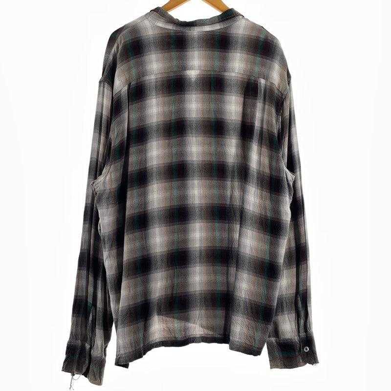 【現状渡し品】【メンズ】 PENNY'S TOWNCRAFT ペニーズ タウンクラフト 60’s RAYON CHECK SHIRT 60年代 レーヨン チェック シャツ 長袖 トップス 復刻 145-260807-sa-16-tei サイズ：L カラー：グレー 万代Net店