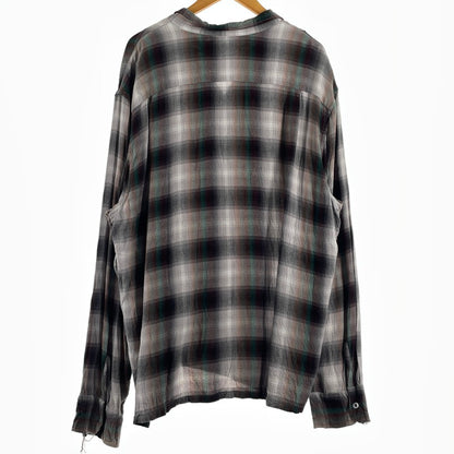 【現状渡し品】【メンズ】 PENNY'S TOWNCRAFT ペニーズ タウンクラフト 60’s RAYON CHECK SHIRT 60年代 レーヨン チェック シャツ 長袖 トップス 復刻 145-260807-sa-16-tei サイズ：L カラー：グレー 万代Net店