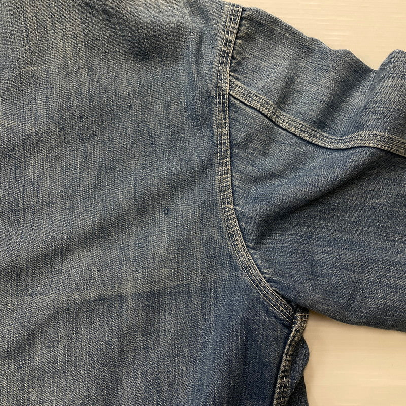 【中古品】【メンズ】 Sears WORK'N LEISURE シアーズワークレジャー 70's DENIM COVERALLS VINTAGE 70年代 デニム カバーオール アウター 襟コーデュロイ ヴィンテージ 145-260711-ss-07-tei サイズ：L カラー：インディゴ 万代Net店
