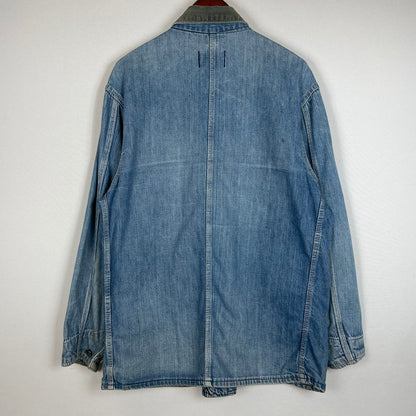 【中古品】【メンズ】 Sears WORK'N LEISURE シアーズワークレジャー 70's DENIM COVERALLS VINTAGE 70年代 デニム カバーオール アウター 襟コーデュロイ ヴィンテージ 145-260711-ss-07-tei サイズ：L カラー：インディゴ 万代Net店