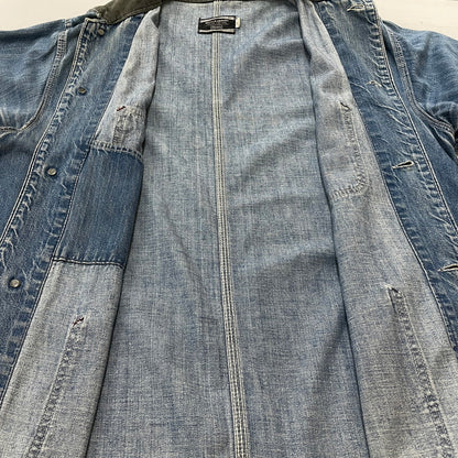 【中古品】【メンズ】 Sears WORK'N LEISURE シアーズワークレジャー 70's DENIM COVERALLS VINTAGE 70年代 デニム カバーオール アウター 襟コーデュロイ ヴィンテージ 145-260711-ss-07-tei サイズ：L カラー：インディゴ 万代Net店