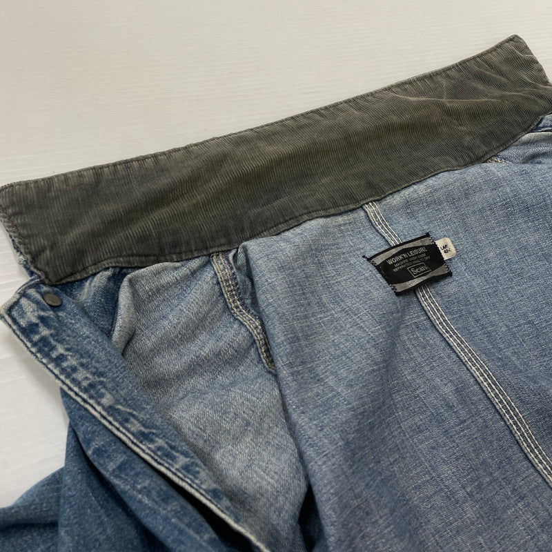 【中古品】【メンズ】 Sears WORK'N LEISURE シアーズワークレジャー 70's DENIM COVERALLS VINTAGE 70年代 デニム カバーオール アウター 襟コーデュロイ ヴィンテージ 145-260711-ss-07-tei サイズ：L カラー：インディゴ 万代Net店
