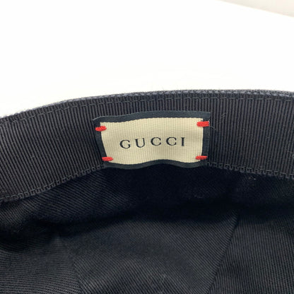 【中古品】【メンズ】 GUCCI グッチ LOVED LOGO CAP 478948 3HD05 ラブ ロゴ キャップ 帽子 コットン キャンバスベースボールキャップ 185-260714-ko-09-tei サイズ：L カラー：ブラック 万代Net店