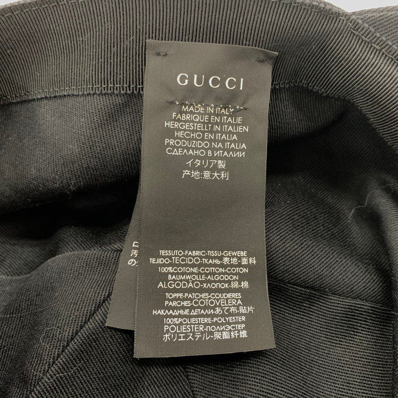 【中古品】【メンズ】 GUCCI グッチ LOVED LOGO CAP 478948 3HD05 ラブ ロゴ キャップ 帽子 コットン キャンバスベースボールキャップ 185-260714-ko-09-tei サイズ：L カラー：ブラック 万代Net店