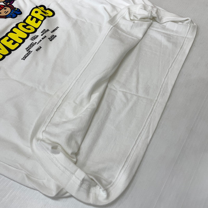 【中古品】【メンズ】 A BATHING APE アベイシングエイプ × MARVEL マーベル 別注コラボ COMIC PRINT S/S TEE コミック プリント ショートスリーブTシャツ 半袖トップス 142-260711-ss-01-tei サイズ：2XL カラー：ホワイト 万代Net店