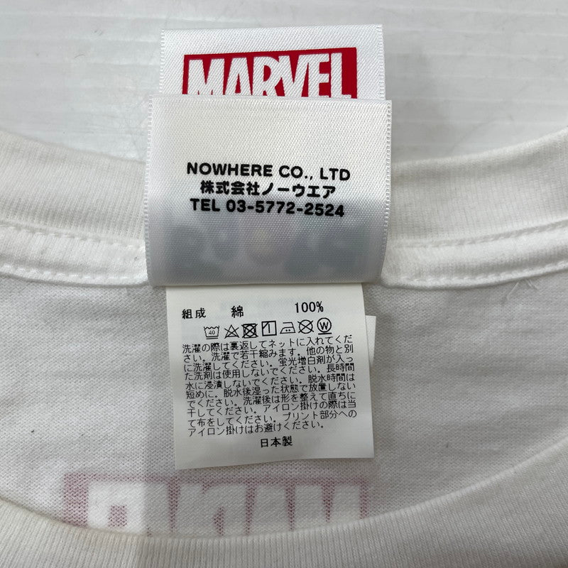 【中古品】【メンズ】 A BATHING APE アベイシングエイプ × MARVEL マーベル 別注コラボ COMIC PRINT S/S TEE コミック プリント ショートスリーブTシャツ 半袖トップス 142-260711-ss-01-tei サイズ：2XL カラー：ホワイト 万代Net店