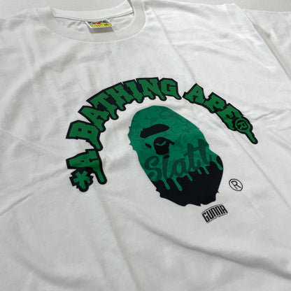 【中古品】【メンズ】 A BATHING APE アベイシングエイプ × GUUNA ガンナ 別注コラボ LOGO S/S TEE ロゴ ショートスリーブTシャツ 半袖トップス 142-260711-ss-02-tei サイズ：2XL カラー：ホワイト 万代Net店