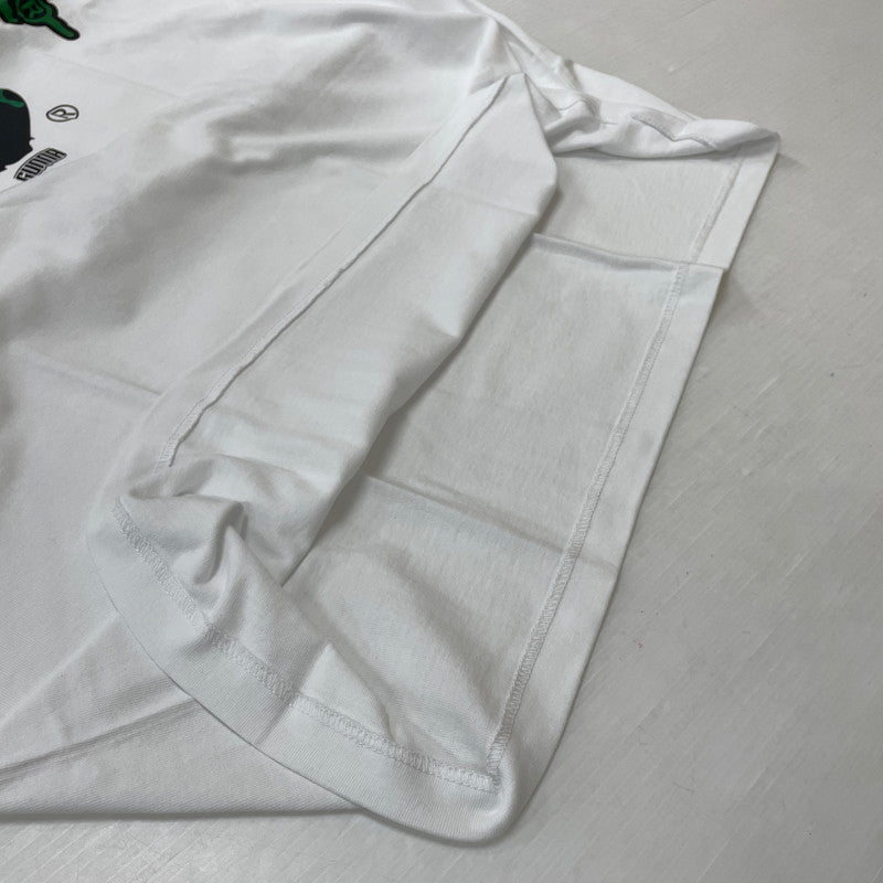【中古品】【メンズ】 A BATHING APE アベイシングエイプ × GUUNA ガンナ 別注コラボ LOGO S/S TEE ロゴ ショートスリーブTシャツ 半袖トップス 142-260711-ss-02-tei サイズ：2XL カラー：ホワイト 万代Net店