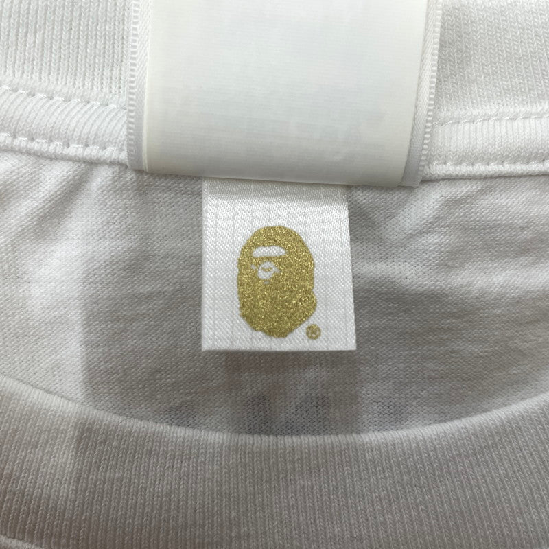 【中古品】【メンズ】 A BATHING APE アベイシングエイプ × GUUNA ガンナ 別注コラボ LOGO S/S TEE ロゴ ショートスリーブTシャツ 半袖トップス 142-260711-ss-02-tei サイズ：2XL カラー：ホワイト 万代Net店