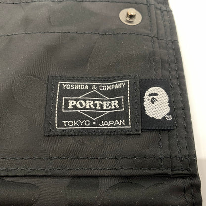 【中古品】【メンズ】 A BATHING APE アベイシングエイプ × PORTER ポーター 別注 コラボ JACQUARD CAMO WALLET ジャカード カモ ウォレット 財布 200-260714-ko-06-tei カラー：ブラック 万代Net店