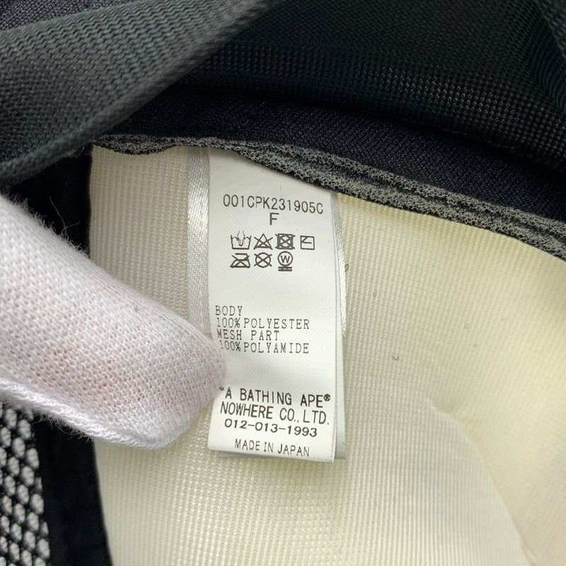 【中古品】【メンズ】 ABATHINGAPE アベイシングエイプ × BLACK EYE PATCH ブラックアイパッチ 別注コラボ COLLEGE MESH CAP 001CPK231905C カレッジ メッシュ キャップ 帽子 185-260730-yo-08-tei サイズ：F カラー：ブラック 万代Net店