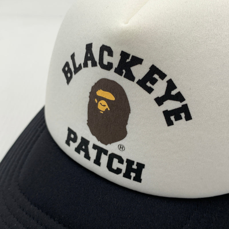 【中古品】【メンズ】 ABATHINGAPE アベイシングエイプ × BLACK EYE PATCH ブラックアイパッチ 別注コラボ COLLEGE MESH CAP 001CPK231905C カレッジ メッシュ キャップ 帽子 185-260730-yo-08-tei サイズ：F カラー：ブラック 万代Net店