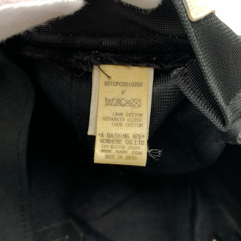 【中古品】【メンズ】 ABATHINGAPE アベイシングエイプ LOGO CAP 001CPC201029X ロゴ キャップ 帽子 185-260730-yo-05-tei サイズ：F カラー：ブラック 万代Net店