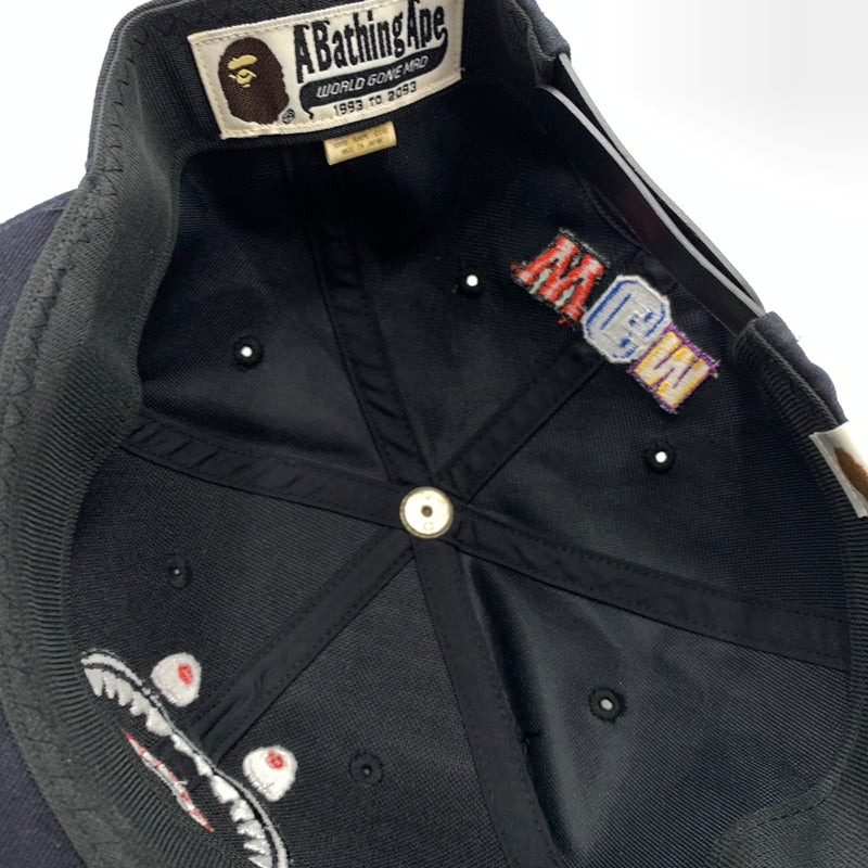 【中古品】【メンズ】 ABATHINGAPE アベイシングエイプ SHARK SNAPBACK CAP 001CPD801007X スナップバックキャップ 帽子 185-260730-yo-07-tei サイズ：F カラー：ネイビー 万代Net店