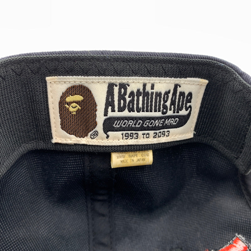 【中古品】【メンズ】 ABATHINGAPE アベイシングエイプ SHARK SNAPBACK CAP 001CPD801007X スナップバックキャップ 帽子 185-260730-yo-07-tei サイズ：F カラー：ネイビー 万代Net店
