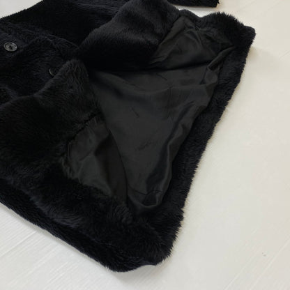 【現状渡し品】【メンズ】 HYSTERIC GLAMOUR ヒステリックグラマー × SUPREME シュプリーム 別注コラボ 17AW FUCKYOU FAUX FUR COAT ファック ユー フォー ファーコート アウター 140-260716-ss-12-tei サイズ：M カラー：ブラック 万代Net店