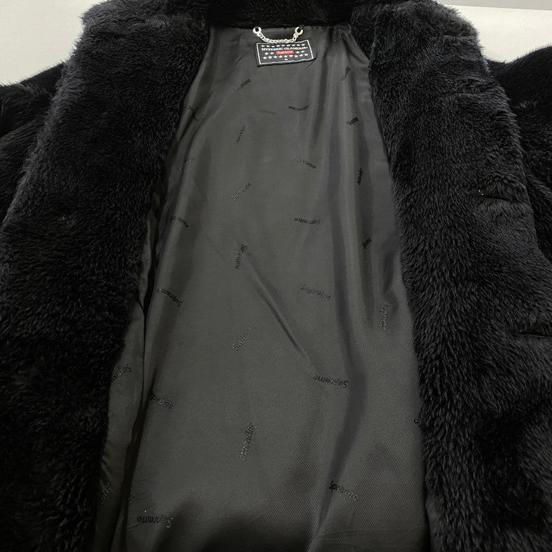 【現状渡し品】【メンズ】 HYSTERIC GLAMOUR ヒステリックグラマー × SUPREME シュプリーム 別注コラボ 17AW FUCKYOU FAUX FUR COAT ファック ユー フォー ファーコート アウター 140-260716-ss-12-tei サイズ：M カラー：ブラック 万代Net店