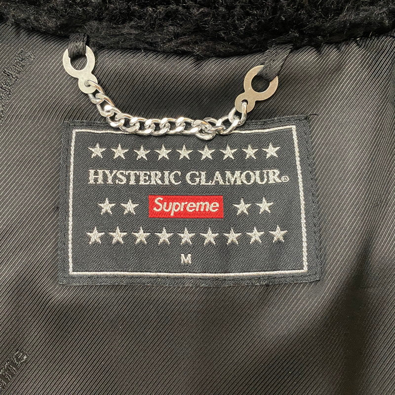 【現状渡し品】【メンズ】 HYSTERIC GLAMOUR ヒステリックグラマー × SUPREME シュプリーム 別注コラボ 17AW FUCKYOU FAUX FUR COAT ファック ユー フォー ファーコート アウター 140-260716-ss-12-tei サイズ：M カラー：ブラック 万代Net店