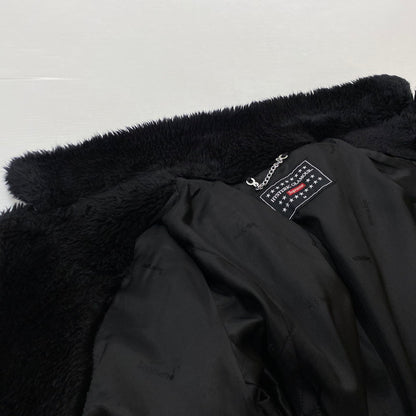 【現状渡し品】【メンズ】 HYSTERIC GLAMOUR ヒステリックグラマー × SUPREME シュプリーム 別注コラボ 17AW FUCKYOU FAUX FUR COAT ファック ユー フォー ファーコート アウター 140-260716-ss-12-tei サイズ：M カラー：ブラック 万代Net店