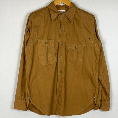 【中古品】【メンズ】 WAREHOUSE ウエアハウス × BIGYANK ビッグヤング 別注コラボ 30's VINTAGE YANK FLYER VENTILATION WORK SHIRTS 30年代 ヤングフライヤー ベンチレーション ワークシャツ 145-260712-sa-10-tei サイズ：14 カラー：ブラウン 万代Net店