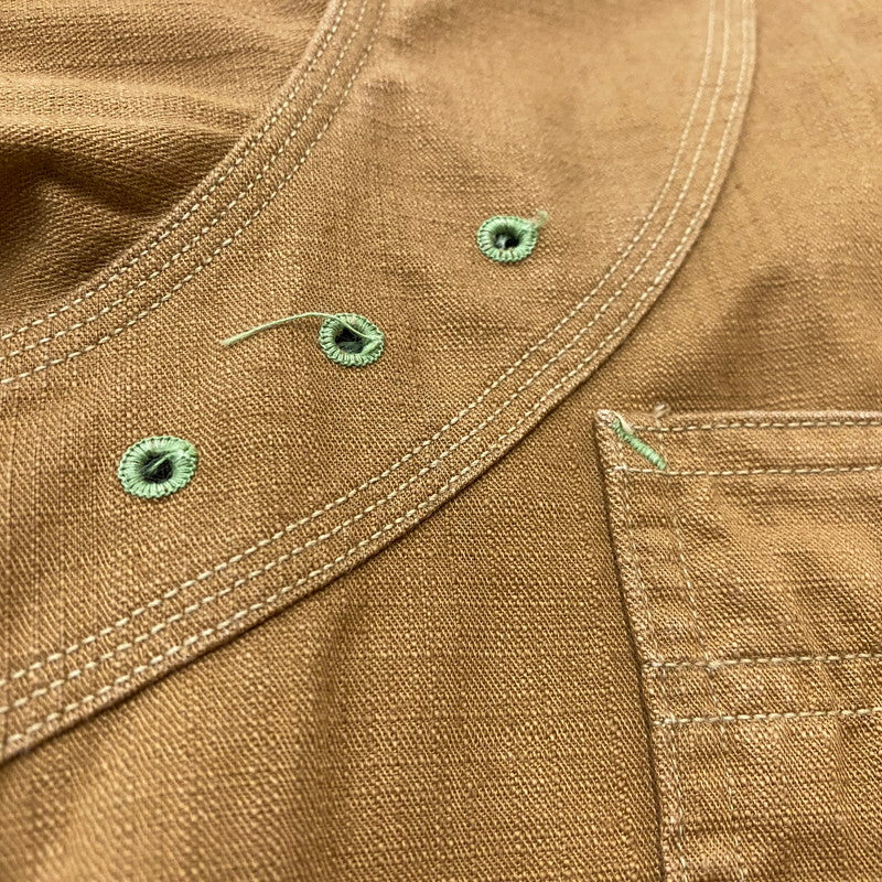 【中古品】【メンズ】 WAREHOUSE ウエアハウス × BIGYANK ビッグヤング 別注コラボ 30's VINTAGE YANK FLYER VENTILATION WORK SHIRTS 30年代 ヤングフライヤー ベンチレーション ワークシャツ 145-260712-sa-10-tei サイズ：14 カラー：ブラウン 万代Net店