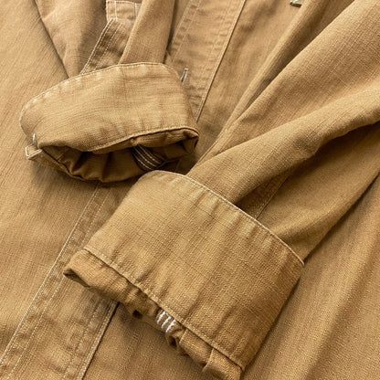 【中古品】【メンズ】 WAREHOUSE ウエアハウス × BIGYANK ビッグヤング 別注コラボ 30's VINTAGE YANK FLYER VENTILATION WORK SHIRTS 30年代 ヤングフライヤー ベンチレーション ワークシャツ 145-260712-sa-10-tei サイズ：14 カラー：ブラウン 万代Net店