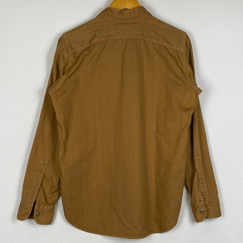 【中古品】【メンズ】 WAREHOUSE ウエアハウス × BIGYANK ビッグヤング 別注コラボ 30's VINTAGE YANK FLYER VENTILATION WORK SHIRTS 30年代 ヤングフライヤー ベンチレーション ワークシャツ 145-260712-sa-10-tei サイズ：14 カラー：ブラウン 万代Net店