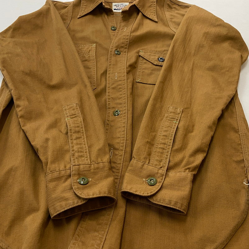 【中古品】【メンズ】 WAREHOUSE ウエアハウス × BIGYANK ビッグヤング 別注コラボ 30's VINTAGE YANK FLYER VENTILATION WORK SHIRTS 30年代 ヤングフライヤー ベンチレーション ワークシャツ 145-260712-sa-10-tei サイズ：14 カラー：ブラウン 万代Net店